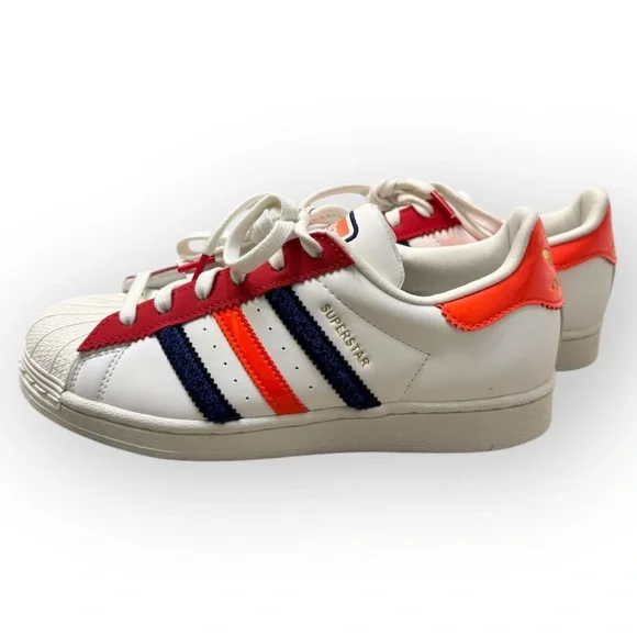 ADIDAS Superstar Shoes in Off White /Better Scarlet /Solar Red, Size 7 - Picture 6 of 16